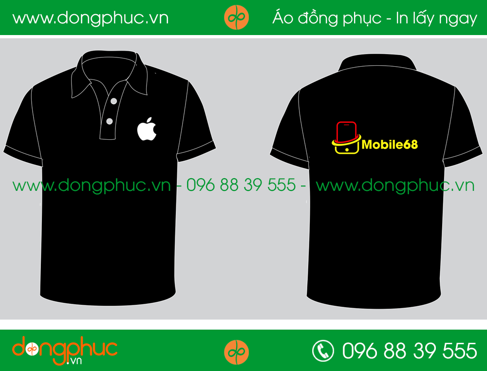 Áo phông đồng phục cửa hàng Mobile 68